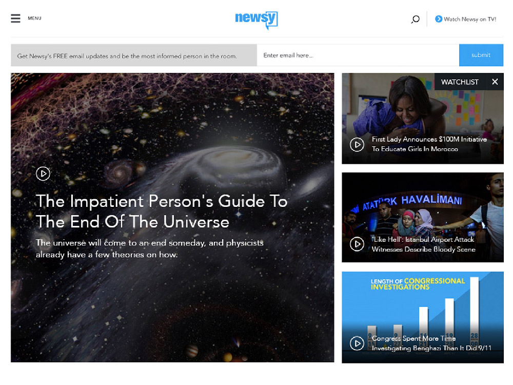 Newsy Website Screenshot